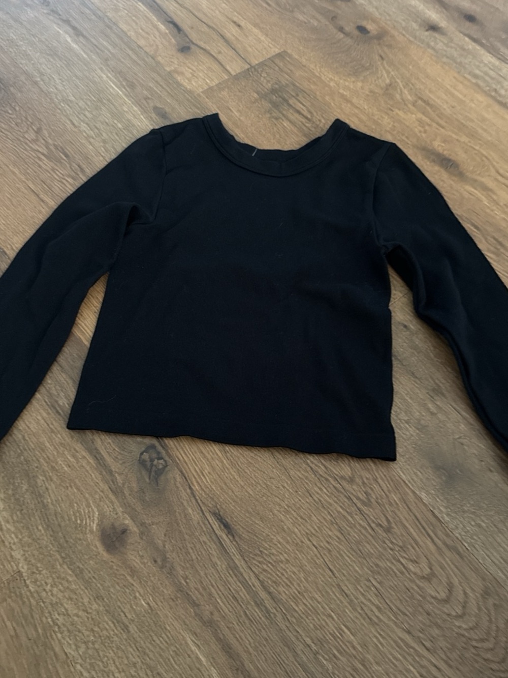 Long Sleeve Black Crewneck Top